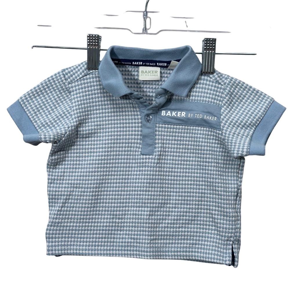 Ted Baker Polo Shirt Kids 3-6M Blue Designer Infant Baker by Ted Baker Logo Top